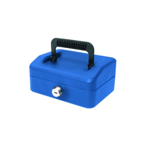 Image of Helix 150mm Sloping Lid Cash Box Blue Wa6080
