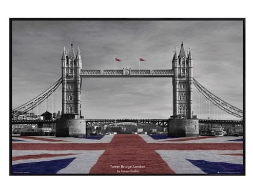 Image of Tanya Chalkin Gloss Black Framed Tower Bridge Poster