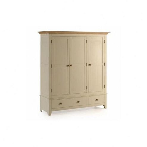 Image of Ametis Camden Painted Pine And Ash Two Drawer Wardrobe In Painted Ivory - 161cm