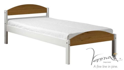 Image of Maximus White And Antique Pine 3ft Bedframe