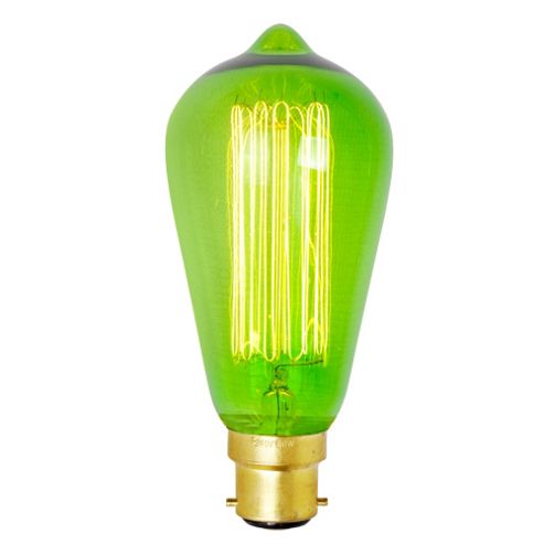 Image of Squirrel Cage Bulb Bc Cap 60w Green