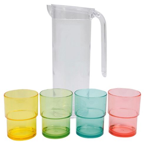 Image of Tesco Picnic Jug With tumblers Multi Brights 4pk