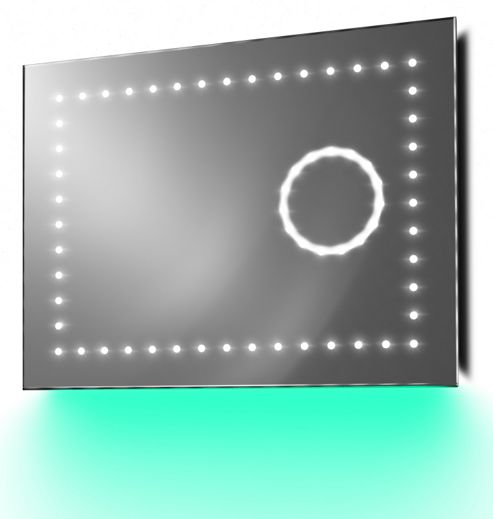 Image of Slimline Magnification Mirror With Ambient Under Lighting, Demist & Sensor K100t