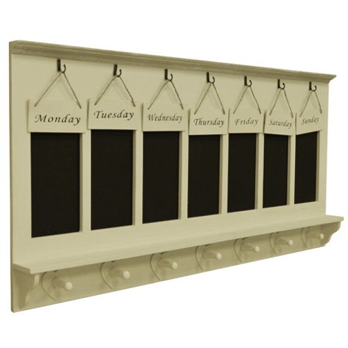 Image of Country - Weekly Wall Organiser With Hooks - Cream