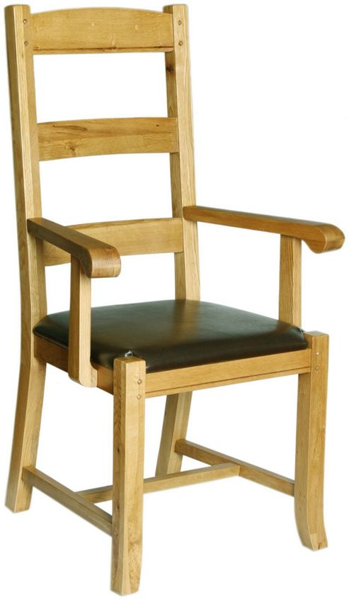 Image of Kelburn Furniture Veneto Rustic Oak Armchair (set Of 2)