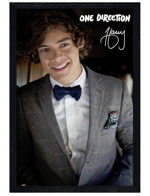 Image of One Direction Black Wooden Framed Harry Styles 1d Poster
