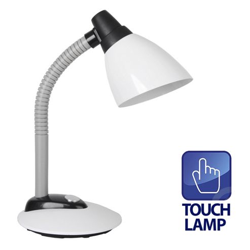 Image of Adjustable Touch Button Desk Lamp In Gloss White