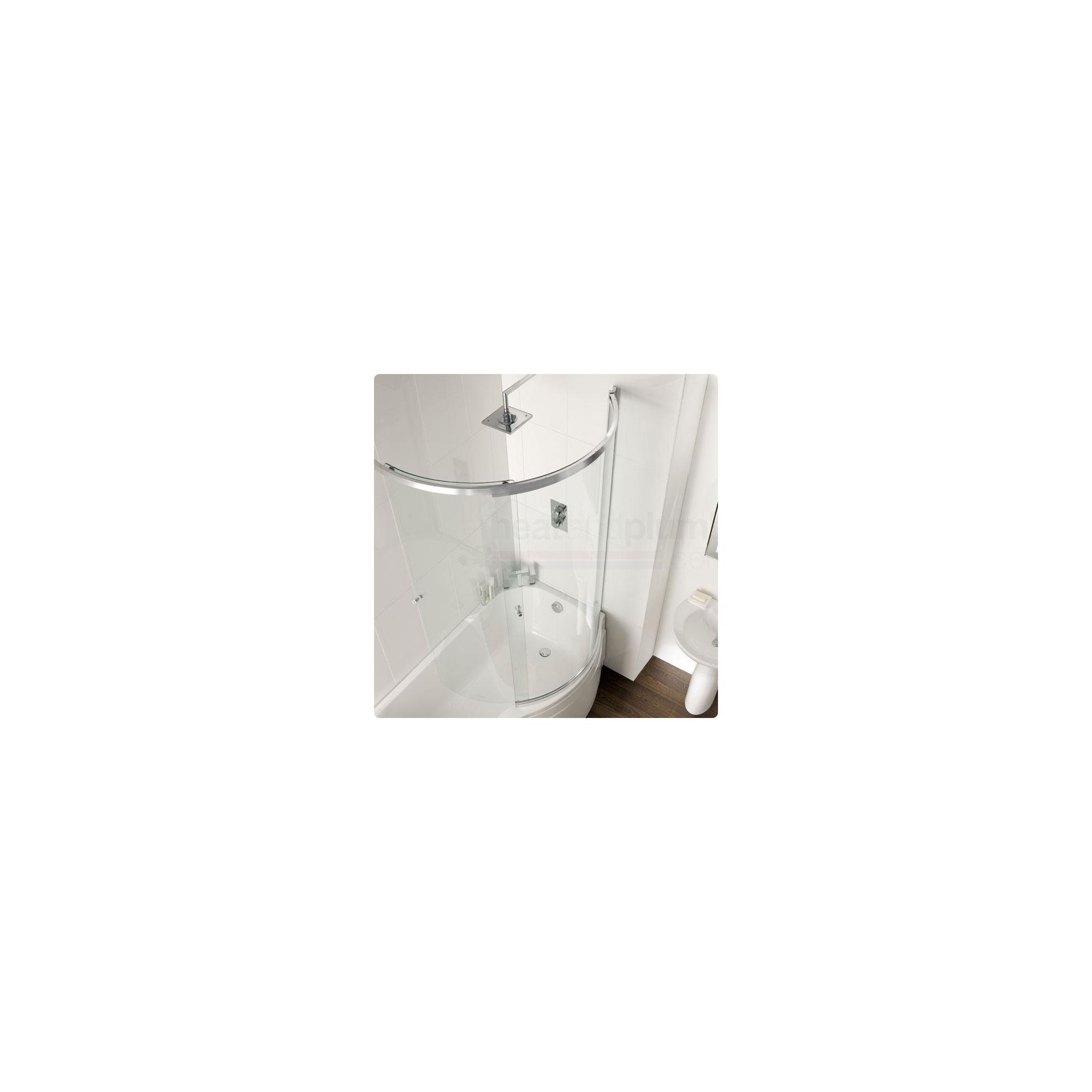 Duchy AUTUMN Curved Showerbath Bath Panel with Extending Sliding Enclosing Panel with Silver Profile (1000mm Wide x 1620mm High) at Tesco Direct