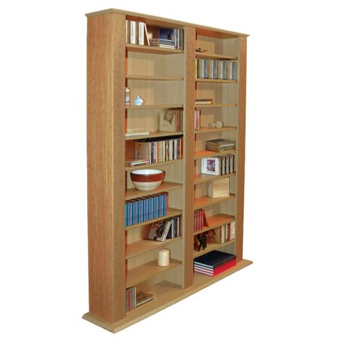Image of Multimedia Cd Dvd Blu-ray Storage Shelves - Oak