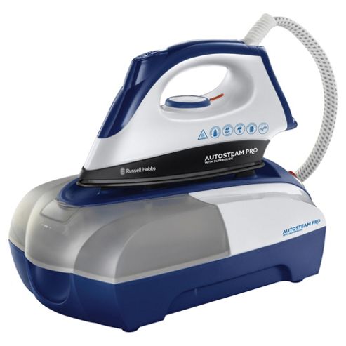 Image of Russell Hobbs 18653 Steam Glide Non Stick Plate Steam Generator Iron - Blue & White