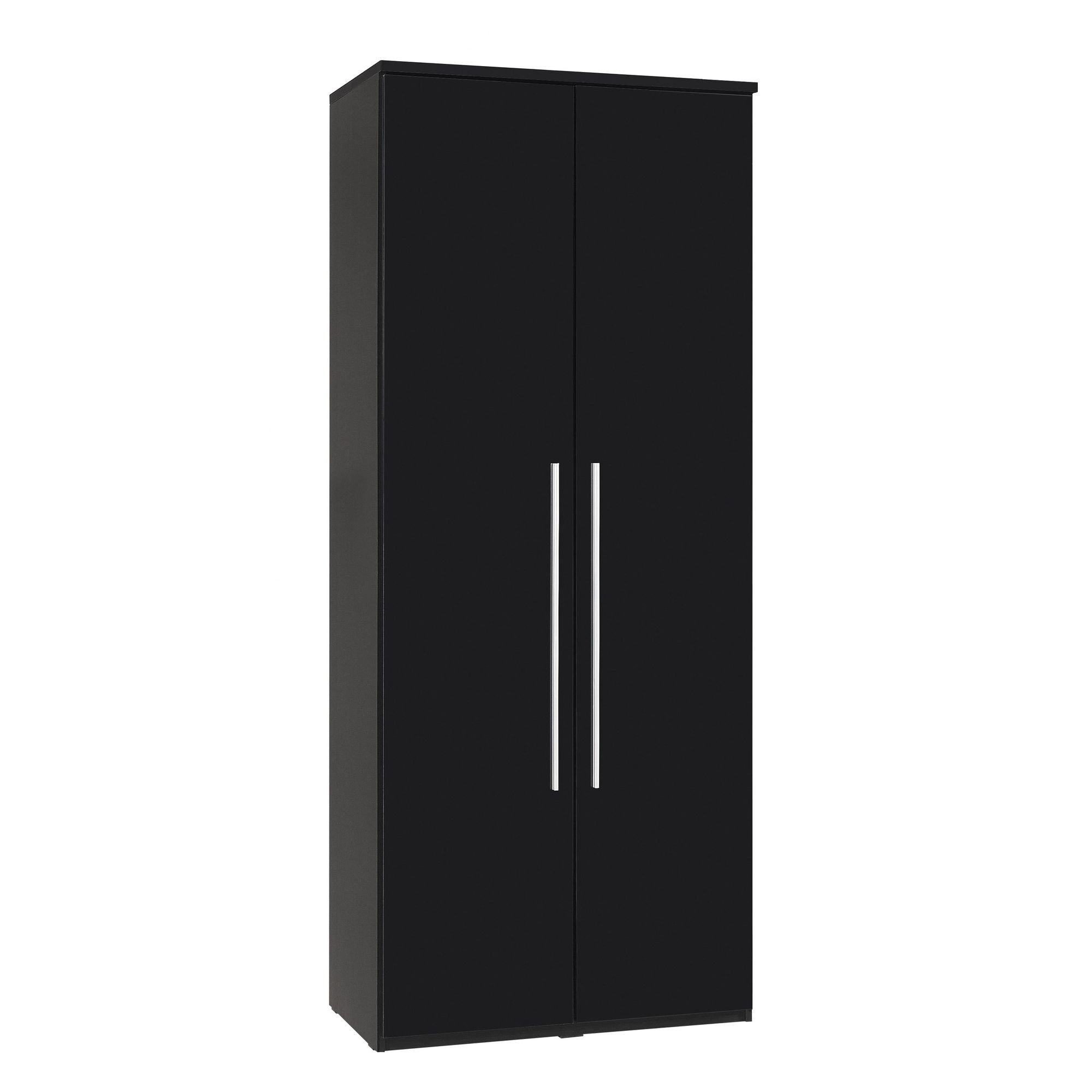 Urbane Designs Romain Two Door Wardrobe in Black and High Gloss Black at Tesco Direct