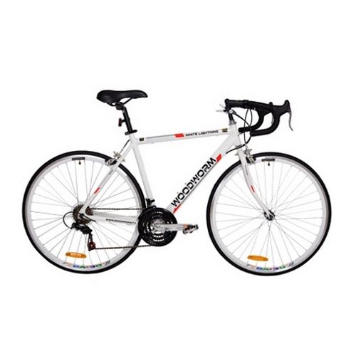 Image of Woodworm White Lightning Adults Road Racing Bike - 18 Speed - Shimano Parts