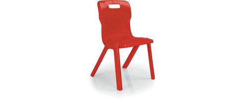 Image of Titan One Piece School Chair Size 5 Red Kf72169