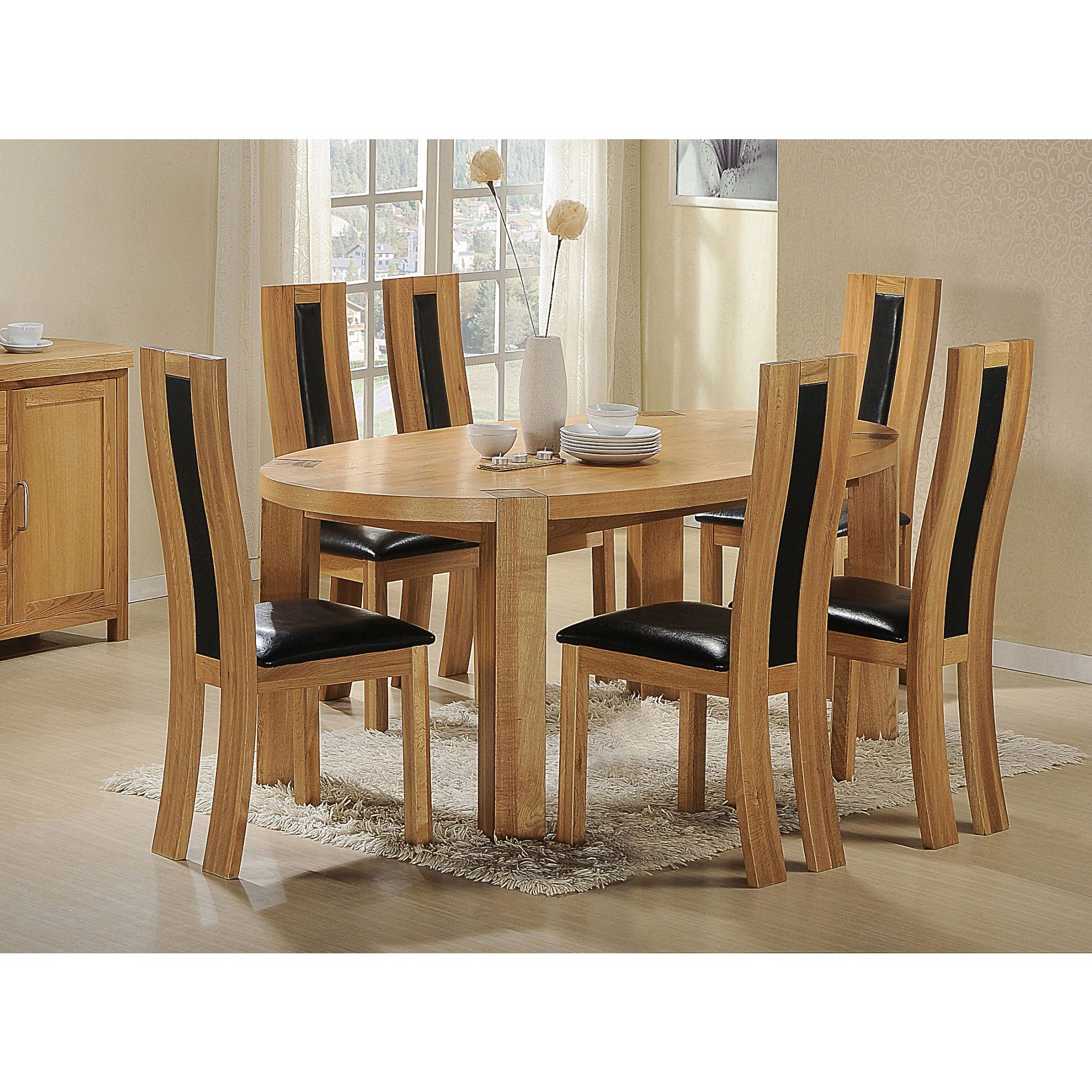 Heartlands Zeus Solid Oak Oval 7 Piece Dining Set at Tescos Direct