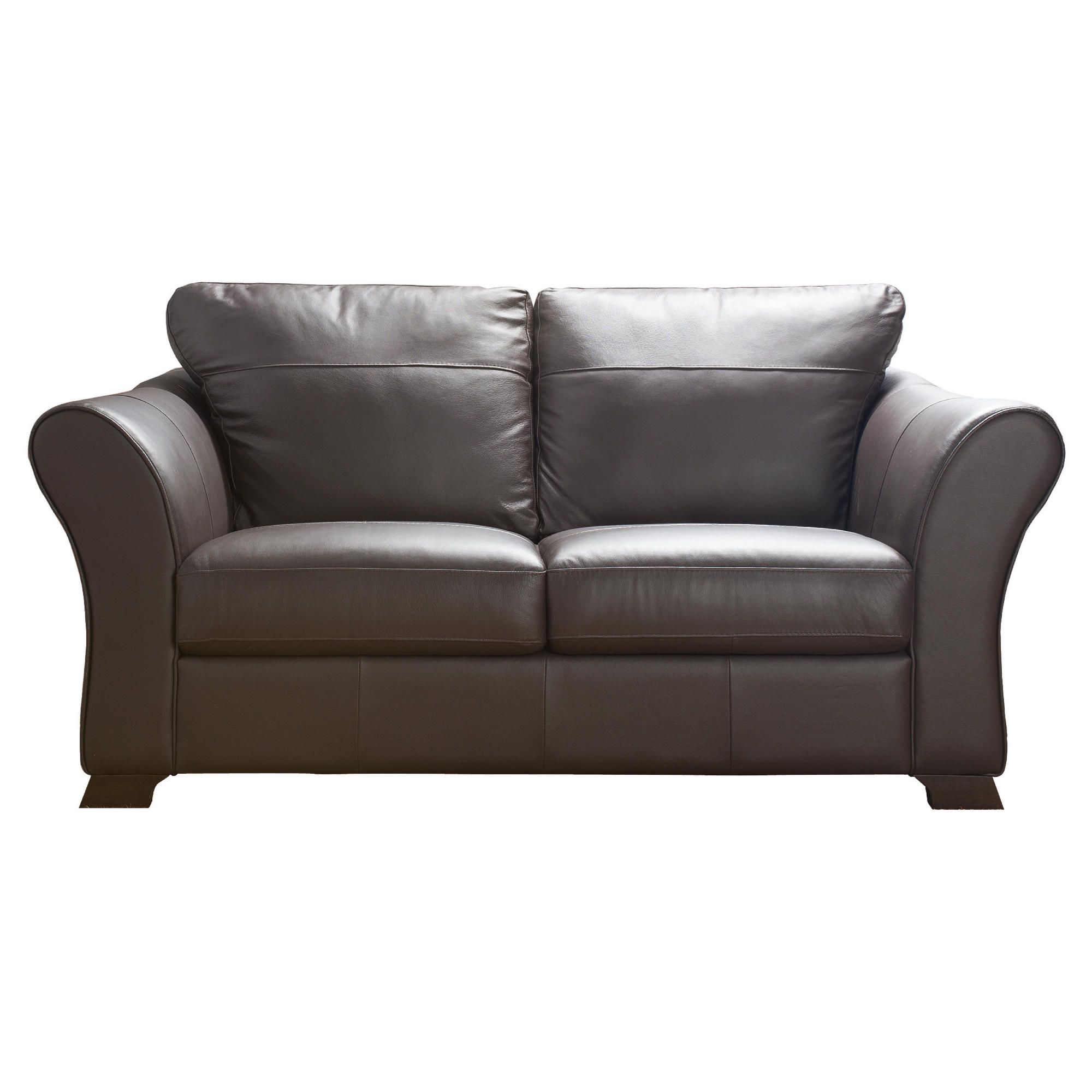 Capri Medium Leather Sofa Chocolate at Tescos Direct