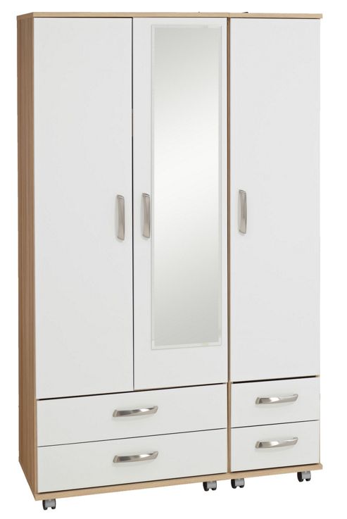 Image of Ideal Furniture Regal 4 Drawer With Mirror Wardrobe