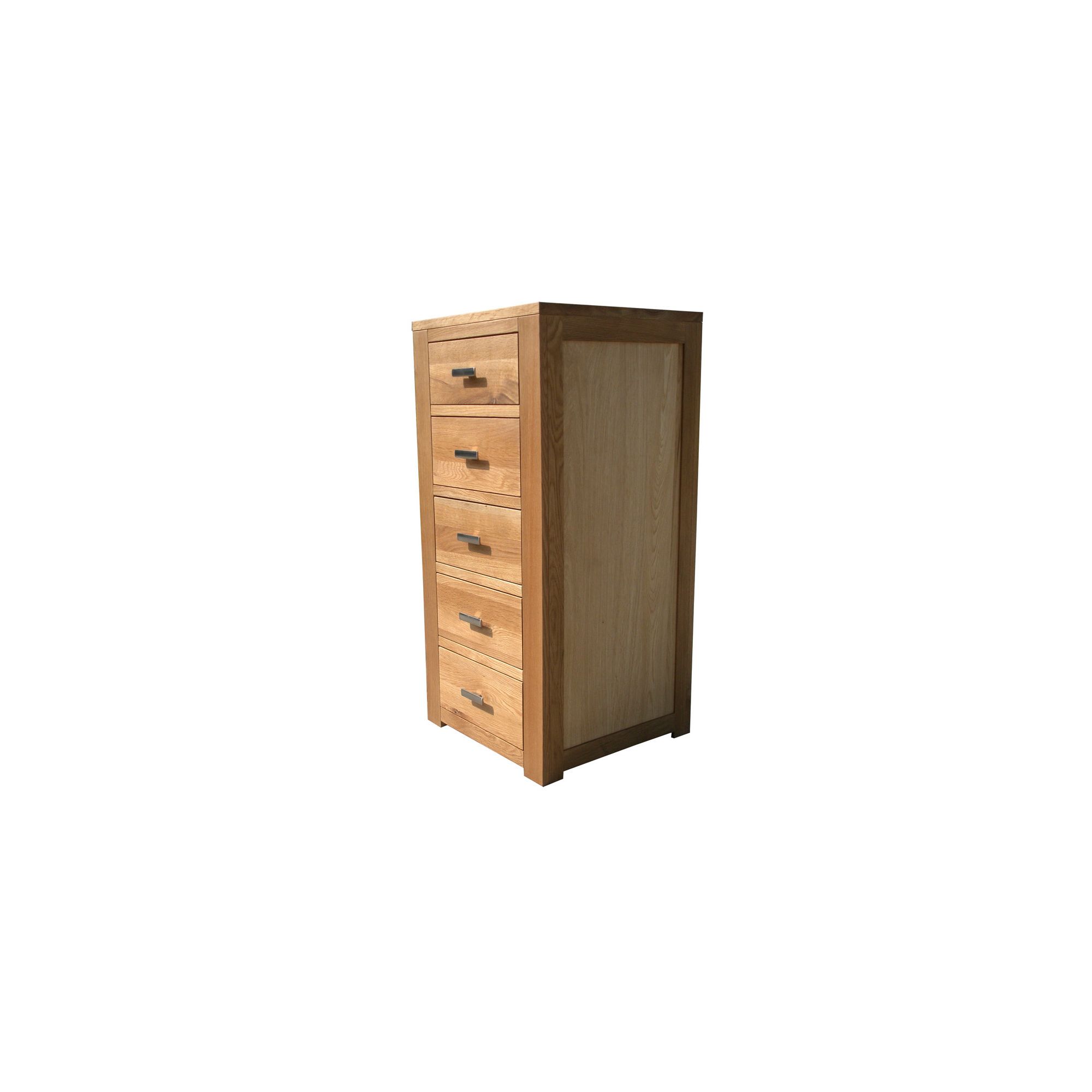 Home Zone Furniture Churchill Oak 2010 Five Drawer Wellington in Natural Oak at Tesco Direct