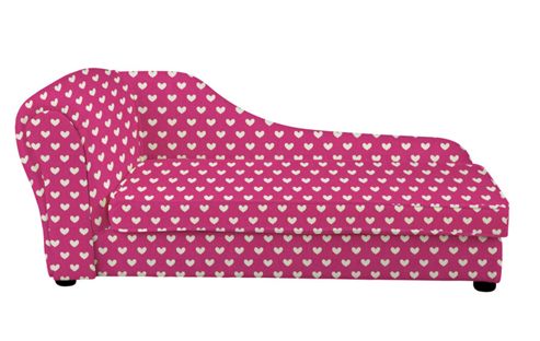 Image of Children's Chaise Longue - Pink Hearts