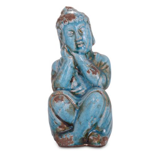 Image of Aged Look Terracotta Buddha Ornaments For The Home - Design A