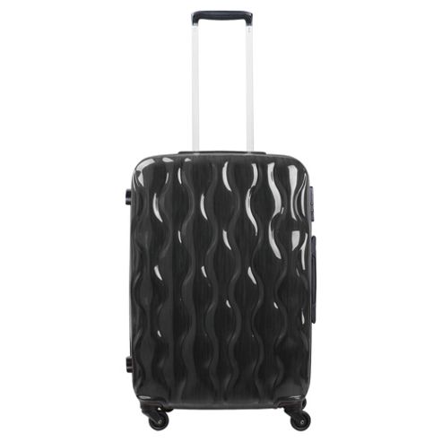 Image of Tesco 4-wheel Gloss Suitcase, Black Small
