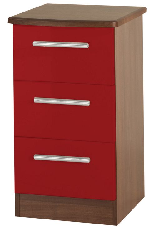 Image of Welcome Furniture Knightsbridge 3 Drawer Bedside Table - Oak - Ruby