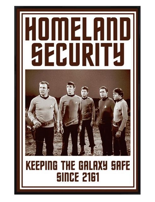 Image of Gloss Black Framed Star Trek Homeland Security Poster