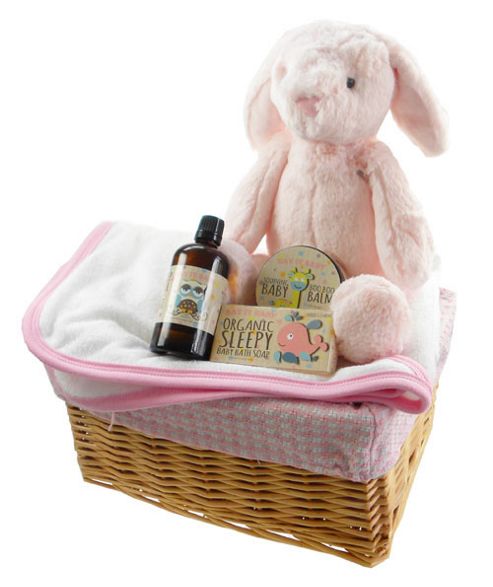 Image of Bath Time Baby Girl Gift Basket
