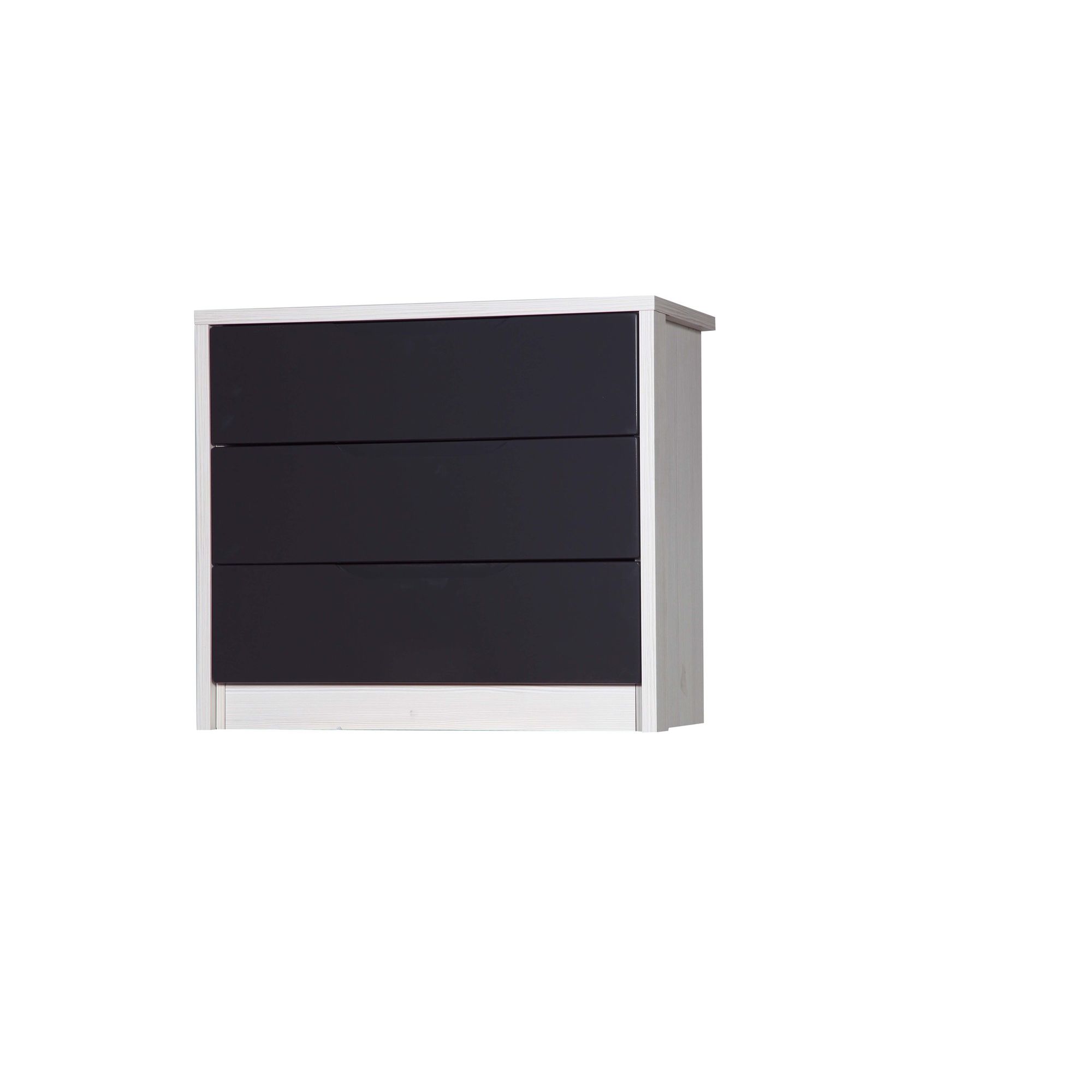 Alto Furniture Avola 3 Drawer Chest - White Avola Carcass With Grey Gloss at Tesco Direct