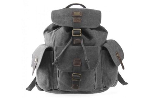 Image of Trp0268 Troop London Heritage Large Canvas Backpack Black