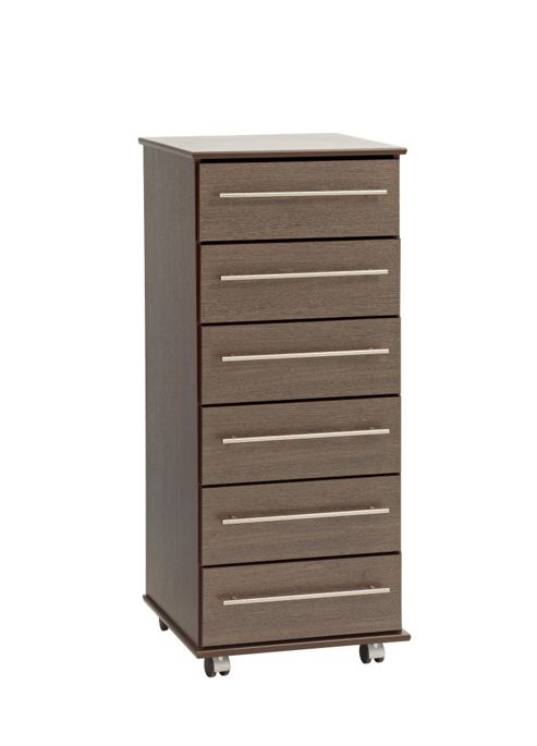 Image of Ideal Furniture New York 6 Drawer Slim Chest - White