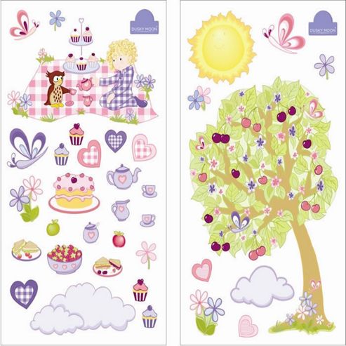 Image of Butterfly And Owl Tea Party Bedroom Stickers
