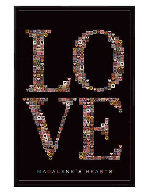Image of Madalene's Hearts Gloss Black Framed Love Poster