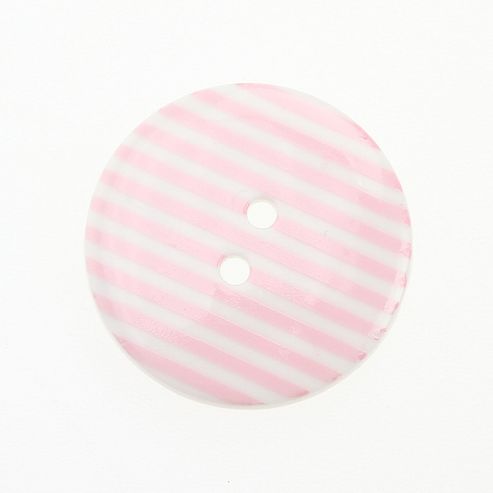 Image of Dill Buttons 34mm Striped Pale Pink/white