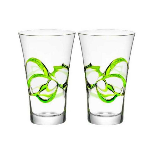 Image of Bormioli Rocco Ceralacca Hiball Glasses - 380ml - 12.75oz - Green - Set Of 2