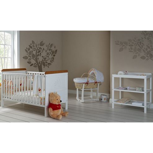 Image of Obaby Winnie The Pooh Cot Bed And Changer Room Set