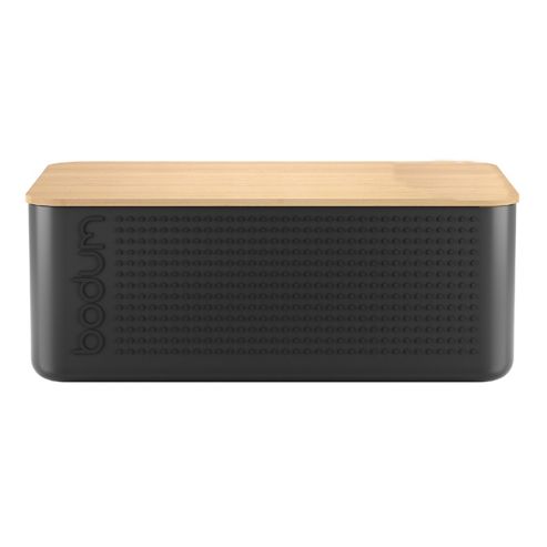 Image of Bodum Bistro Bread Bin / Box With Bread Board, Black