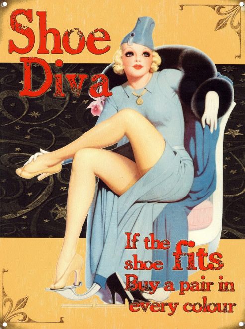 Image of Shoe Diva If The Shoe Fits Tin Sign