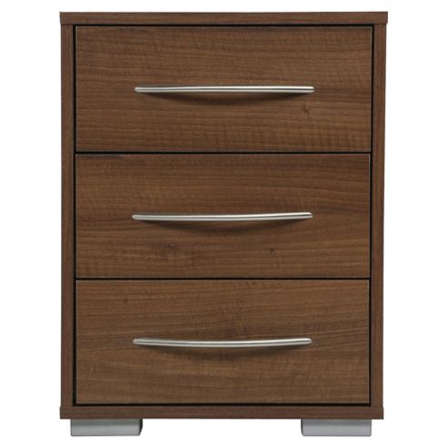 Image of Newport 3 Drawer Bedside Walnut