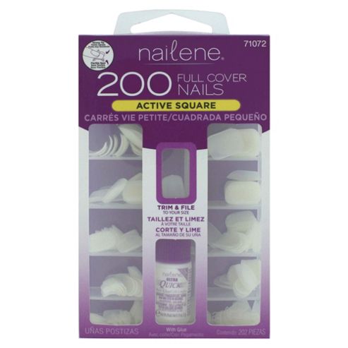 Image of Nailene 200 Artificial Nails - Plain, Active Length, Square 71072
