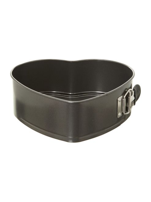 Image of Linea Steel Heart Shaped Spring Form Cake Tin In Grey