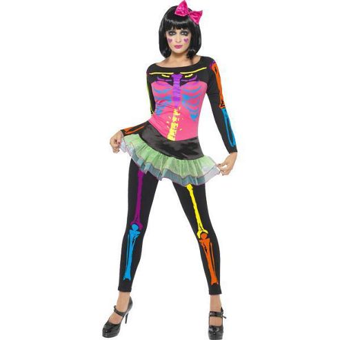 Image of Neon Skeleton - Adult Costume Size: 6-8