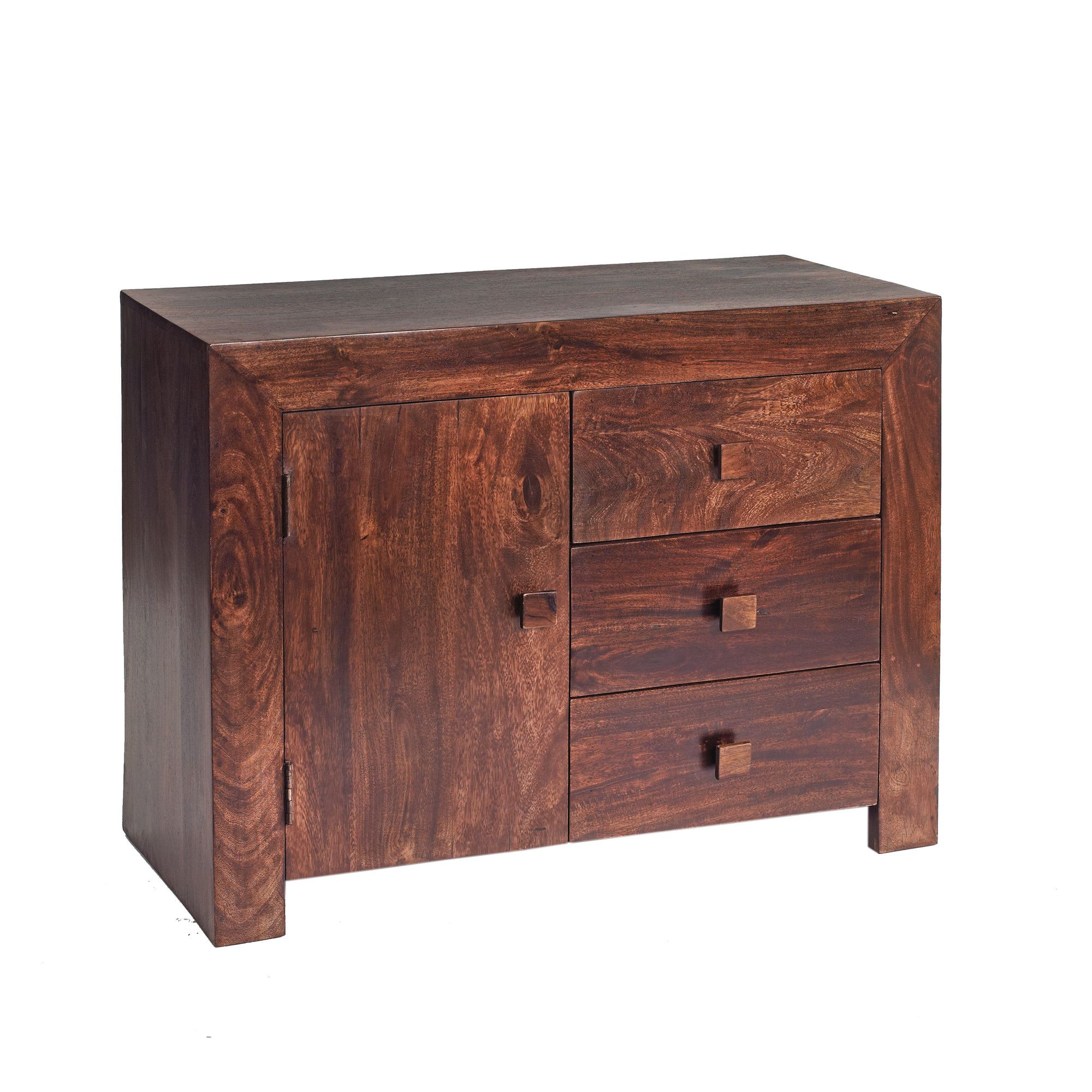 Indian Hub Mango Toko Three Drawer Sideboard at Tesco Direct