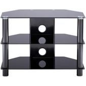 Alphason Essentials - 3 shelf black TV Stand for up to 32 inch