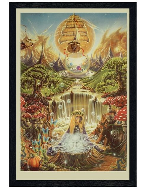 Image of Black Wooden Framed Labyrinth Falls Poster