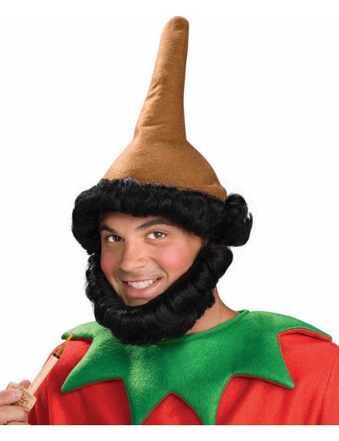 Image of Elf Hat & Beard (brown)