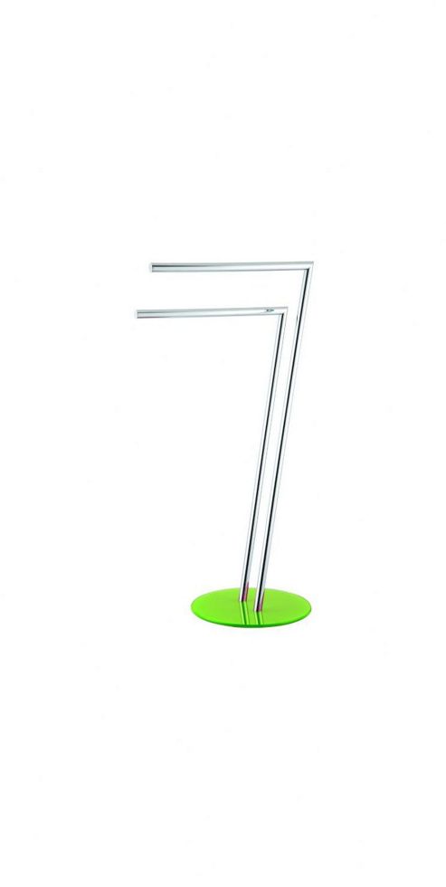 Image of Sanwood 40cm Texas Towel Stand In Chrome - Green