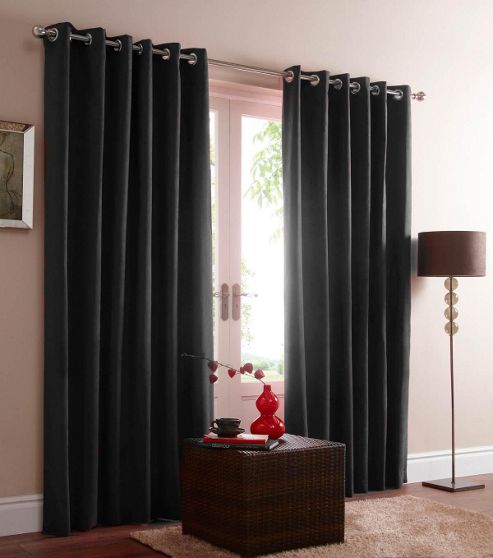 Image of Eclipse Blackout Eyelet Curtains - Black