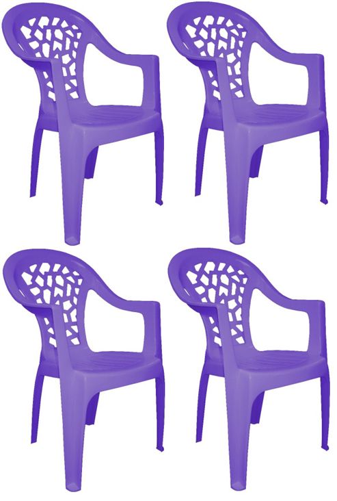 Image of Resol Inca Garden Outdoor / Indoor Designer Plastic Chair - Purple - X4