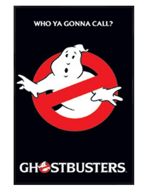Image of Gloss Black Framed Ghostbusters Logo Poster