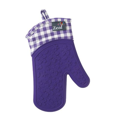 Image of Gingham Single Oven Glove Purple
